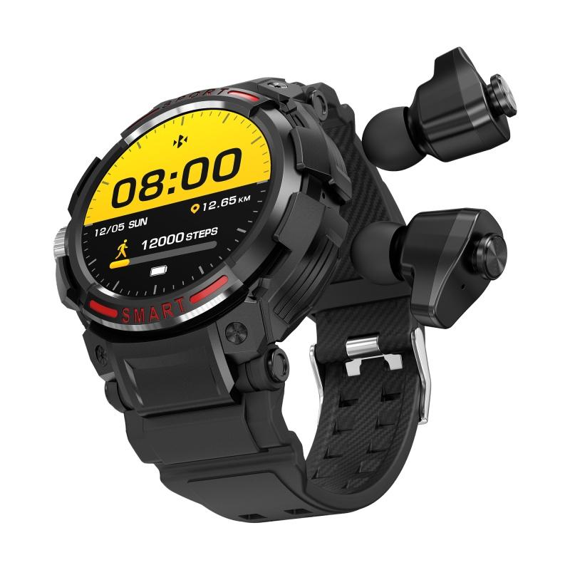 Rainbuvvy Chytré hodinky GT100 2 v 1 Bluetooth volání, srdeční frekvence, spánek, počítání kroků, počítání kalorií, sportovní hodinky s náhlavní soupravou Bluetooth