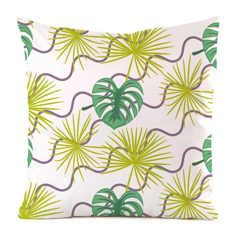 Nordic tropical style flowers Digital printing short plush pillow covers for car sofa office cushion cover home goods