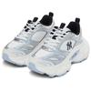 New MLB New York Yankees Anti Slip Wear Resistant Low Top Chunky Sneakers Unisex White Blue 3ASHWD15N-50BLS