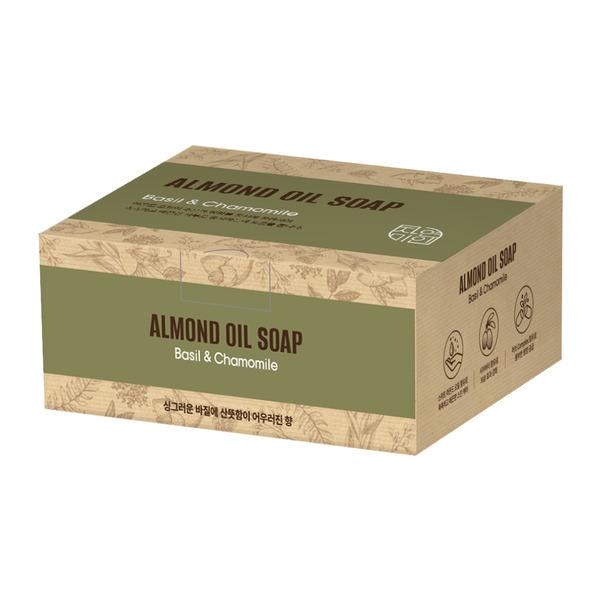 Natural Beauty Almond Oil Soap Basil Chamomile (10 pieces) x 1