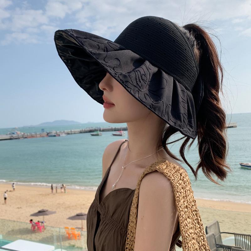 

Летняя солнцезащитная шляпа от солнца с полым верхом, цветной клей, защита от УФ-лучей, складная для улицы One Size