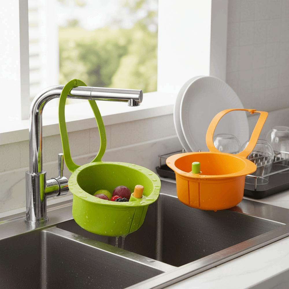 4PCS Hanging Food Scrap Filter Rack Removable Fruit Washing Basket Kitchen Garbage Filter  Bathroom