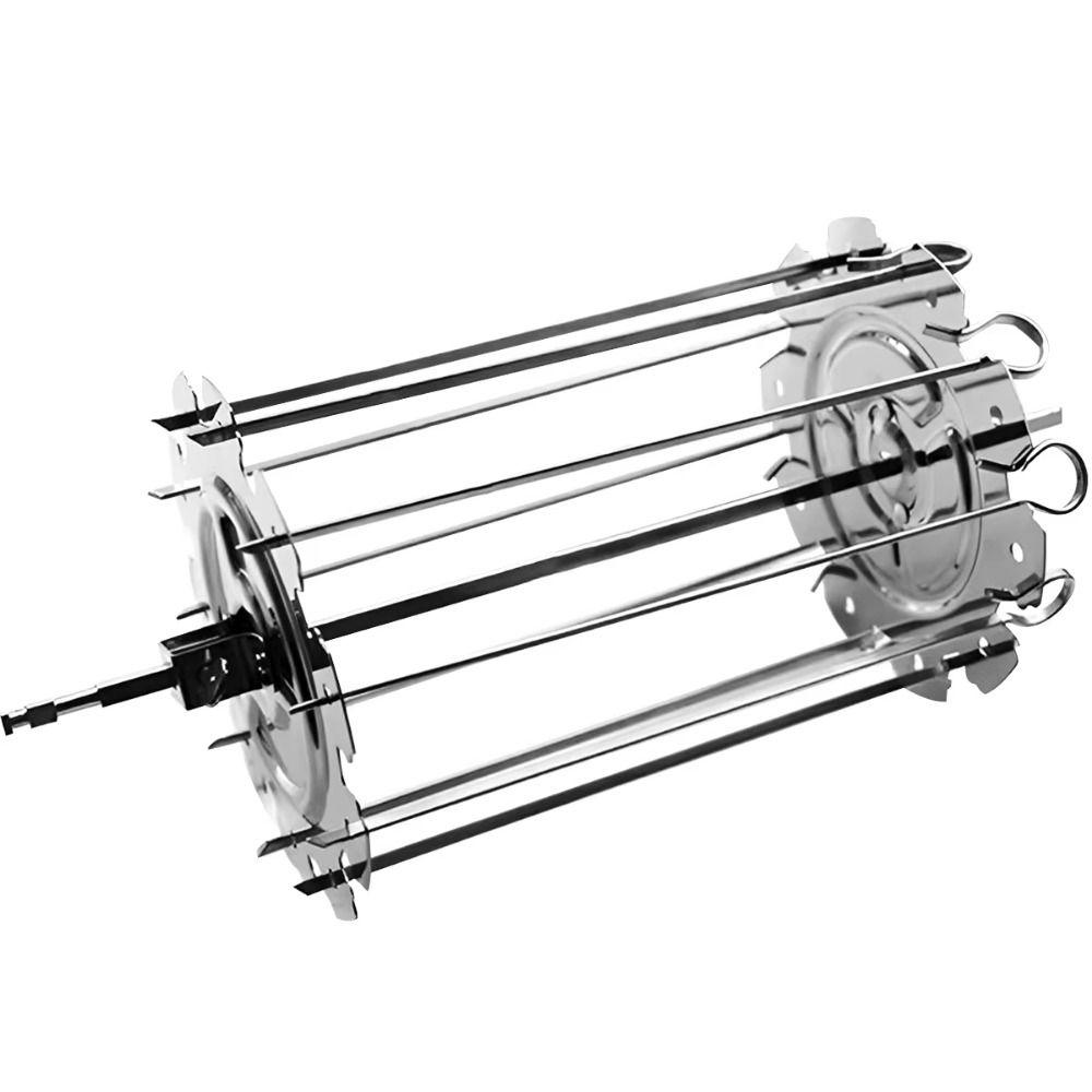 Stainless Steel Rotating Barbecue Grill Detachable Design Non-Stick BBQ Rotating Cage Reusable Heat-Resistant