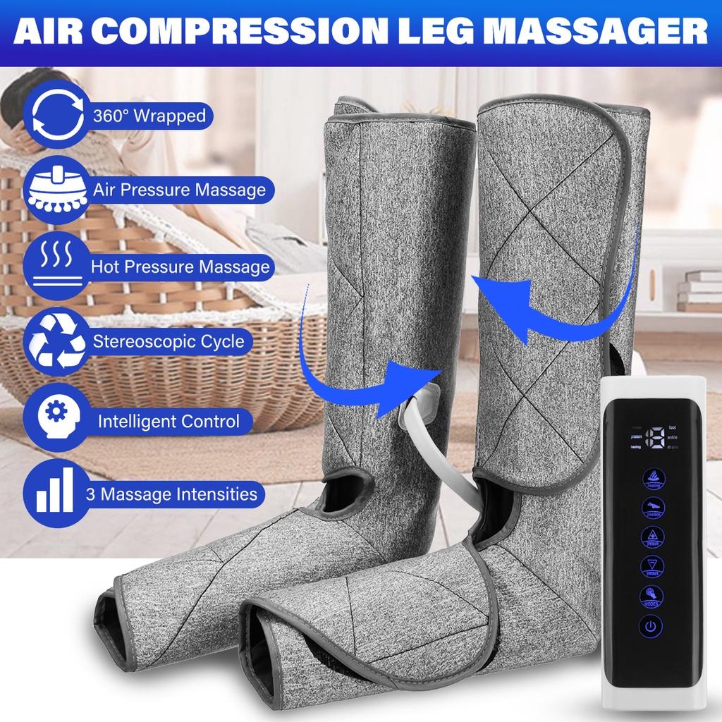 Air Compression Leg Massager Circulation Calf Foot Thigh Massage With Heat Handheld Controller Muscle Massager Pain Relief