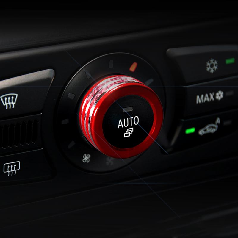 Car Center Control Air Conditioning Volume Knob Ring Button Cover Interior Frame For BMW E60 5 Series Car Accessories