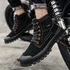Herren High Top Britischer Stil Herbst Arbeitsschuhe Mid-Top Stiefel Lederstiefel Leder Kurzstiefel