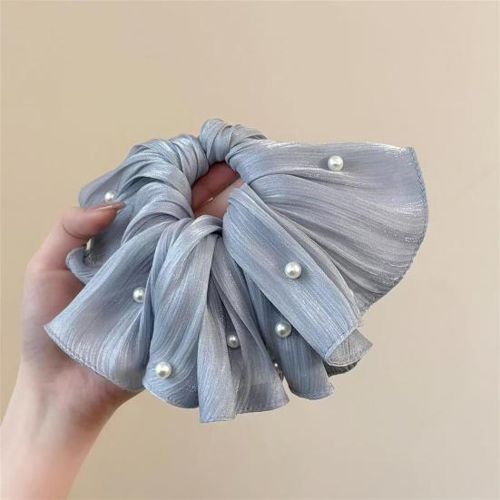 Hair Tie Imitation Pearls Large Elastic Hair Band Double Layer Soft Fabric Hair Scrunchie Hair Accessories