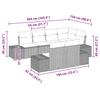 Garden Sofa Set with Cushions 7 Pcs Beige and Cream Poly Rattan