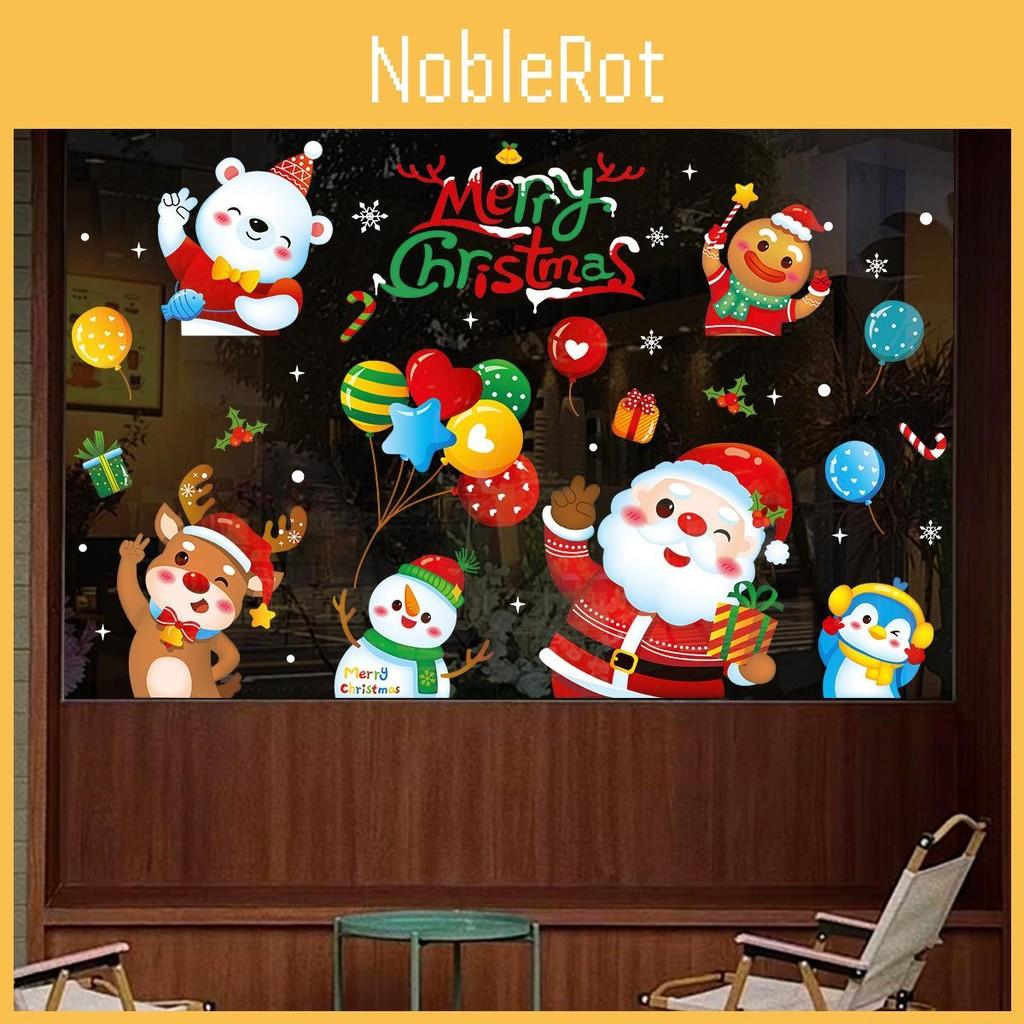 Elektrostatische Weihnachtsaufkleber mit Weihnachtsmann Rentier Design Schneemann