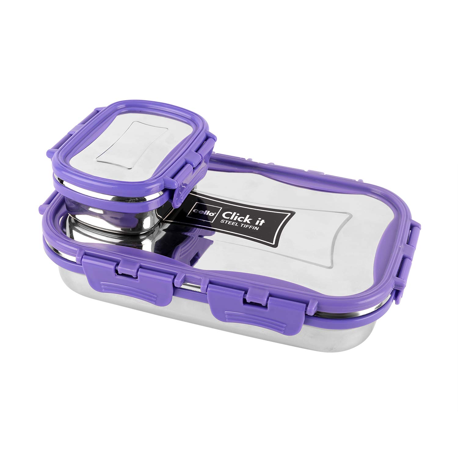 

Изолированный ланч-бокс из нержавеющей стали для использования в офисе или школе с контейнером для овощей и герметичной защелкой – Прочный фиолетовый тиффин для взрослых и детей