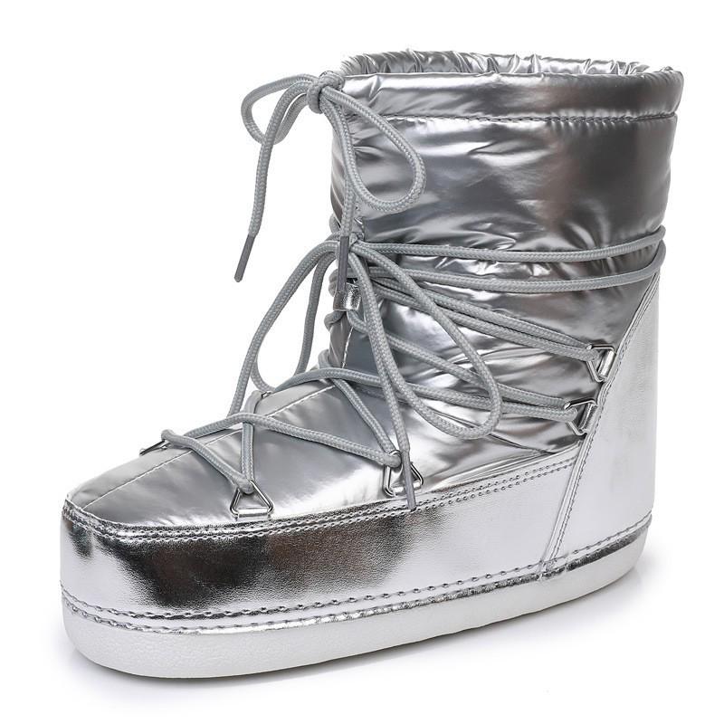 TP-Y026 Waterproof Non-Slip Space Boots - 2025 Short Tube, Thickened Warm Snow Boots