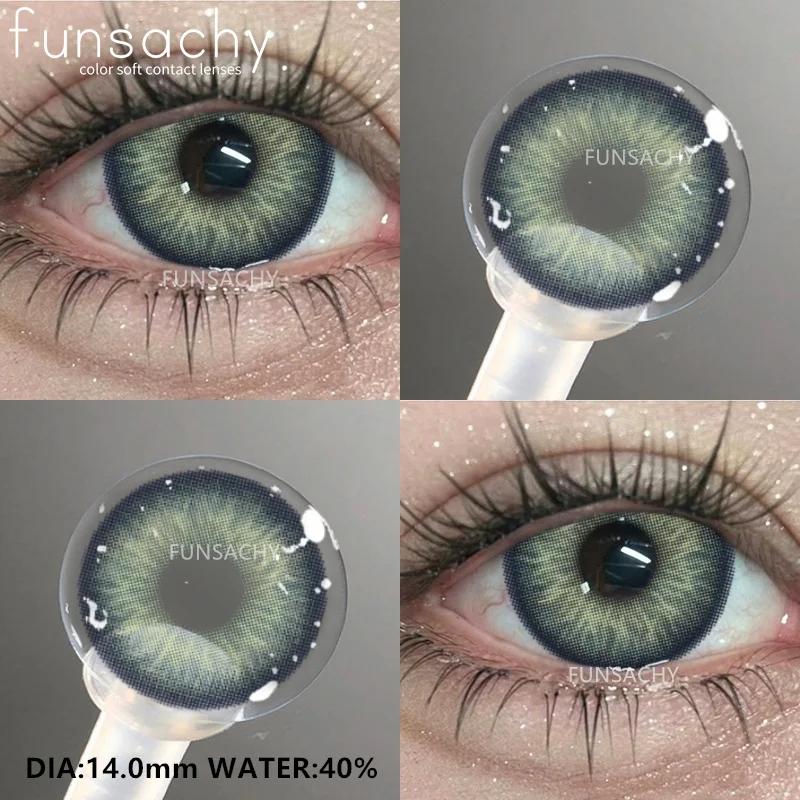FUNSACHY 1 Pair Brown Colored Contact Lenses for Eyes Cosmetic Pupils Lenses Green Eye Contacts Natural Gray Lenses Y2k Colorcon