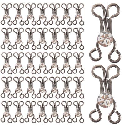 20Pcs Metal Hook and Eye Closures Diamond Pattern Sewing Fasteners for Bras Lingerie Corsets Skirts Pants Cheongsam