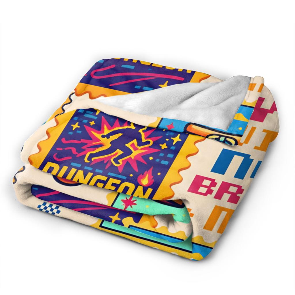 Dungeon Crawler Carl Stamp Poster Blanket Quality Cozy Throw Blanket Winter Plane Travel Bedroom Graphic Bedspread