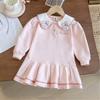 Baby Long Sleeve Dress with Rabbit and Bear Pleated Casual Perfect for and Entrance and Sizes [Jzozuxvv] Kids' Girl's Prints, 100% Cotton, Skirt,