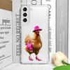 Funny Cartoon Fighting Duck Chicken Transparent Phone Case for Oppo Reno 13 F 12 11 10 Pro Plus 8T A79 Find X3 Lite Soft Covers