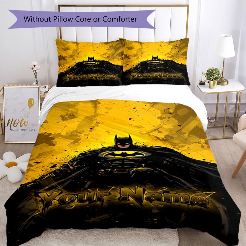 Batman Batwoman Customized Name Custom Bedding Suitable for Study Room Wrinkle Resistant Home Decor Birthday Christmas GiftSpiritual Gift