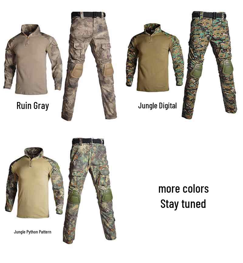 G2 Frog Suit Combat Training Camouflage Set with Protective Gear, Long Sleeve