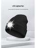 Rechargeable LED Luminous Knit Hat with Detachable Washable Light - 6 LEDs, 3 Modes, Free Shipping