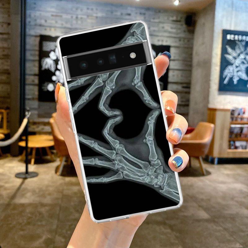 

Чехол для телефона Google Pixel 9 8 7 6 5 4 4XL 7A 6A 5A 4A 3A Pro XL 5G Прозрачный Мягкий ТПУ Корпус Осенний Рентгеновский Снимок Костей Руки Pixel 7