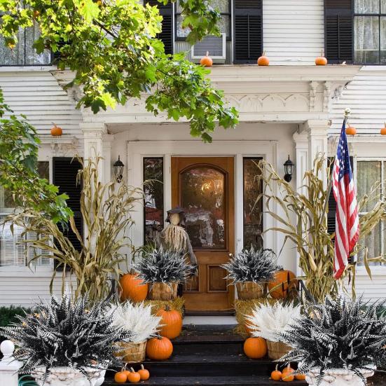 4 stk/sett kunstig bregne 7 gren UV-bestandig Hjemmekontor Bryllup Faux Grønt Plastplanter Innendørs Utendørs Hage Hage Hage Dekorasjon Fotorekvisitter