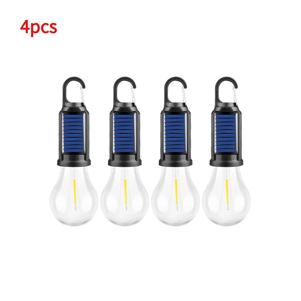 Outdoor Solar Powered LED Lamp Bulbs USB Charging Camping Light Portable Night Light Waterproof Flashlight Hook Up Handheld Lamp