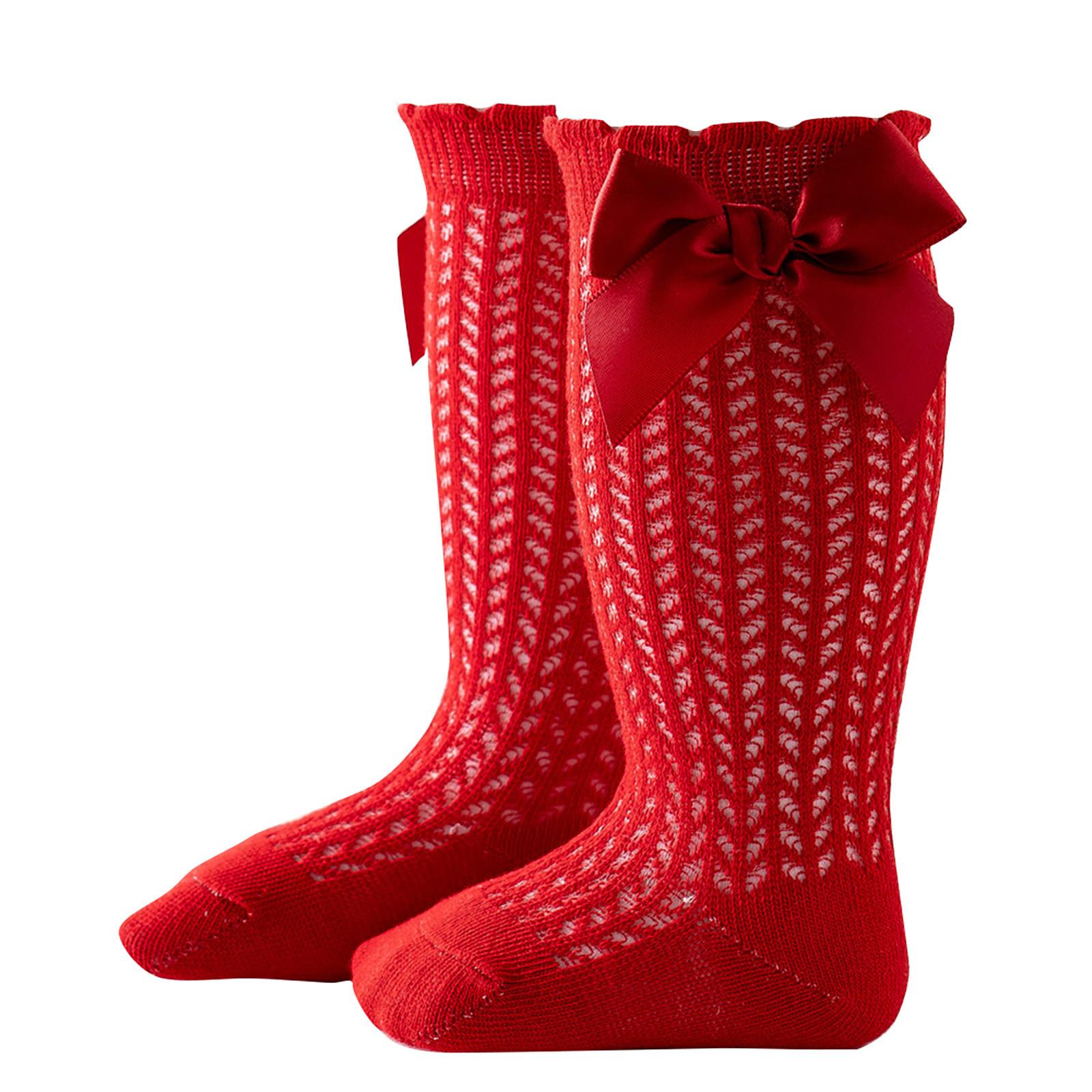 

Baby Girls Boys Knee High Mesh Socks Socks Tube Ruffled Stockings 11 красный