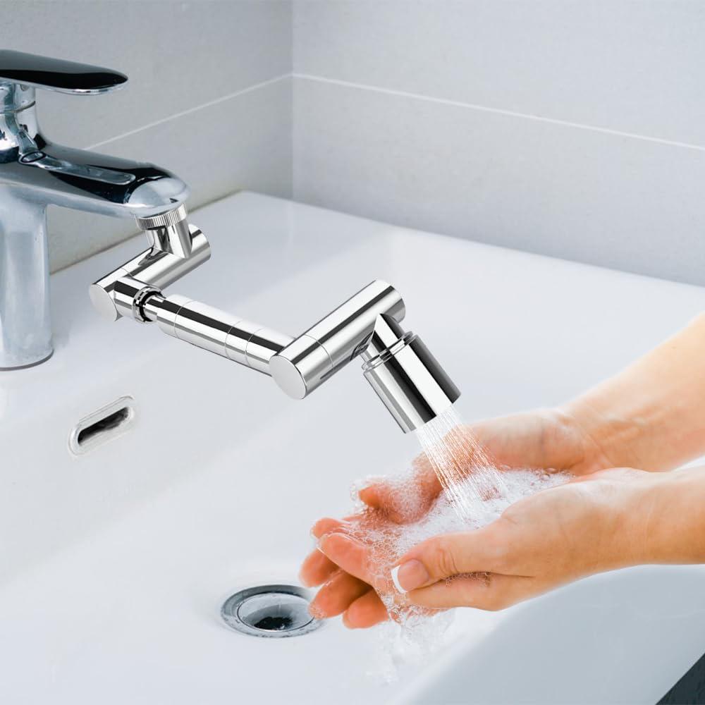 Metal Copper 1440° Rotation Faucet Aerator Extender Retractable Swivel Robotic Arm Faucets Extension Nozzle Kitchen Sprayer