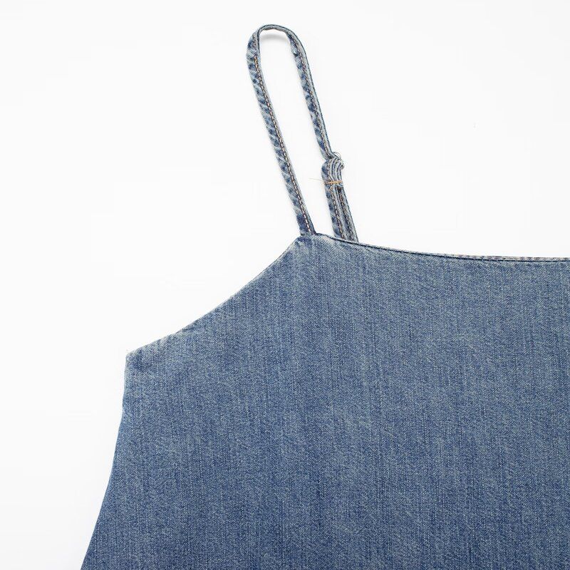 Fashion Style 2024 Summer New Arrival Women's Clothing Stylish Denim Sling Midi Skirt Long Dress 8197184