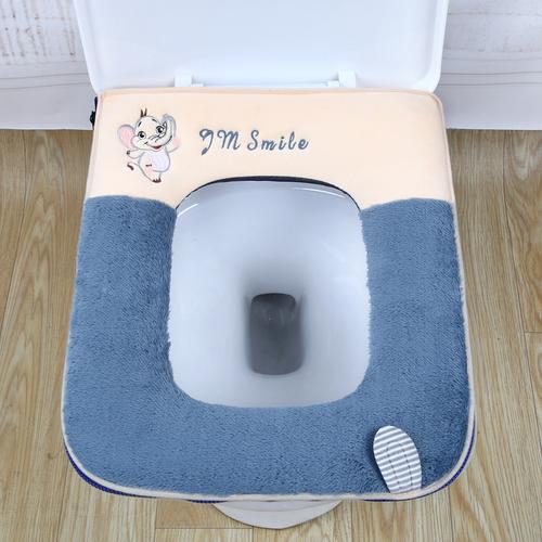 

Мультяшный милый плюшевый квадратный туалетный коврик, аксессуары для ванной комнаты, сохраняющий тепло, с застежкой-молнией, водонепроницаемый, бытовой, можно стирать