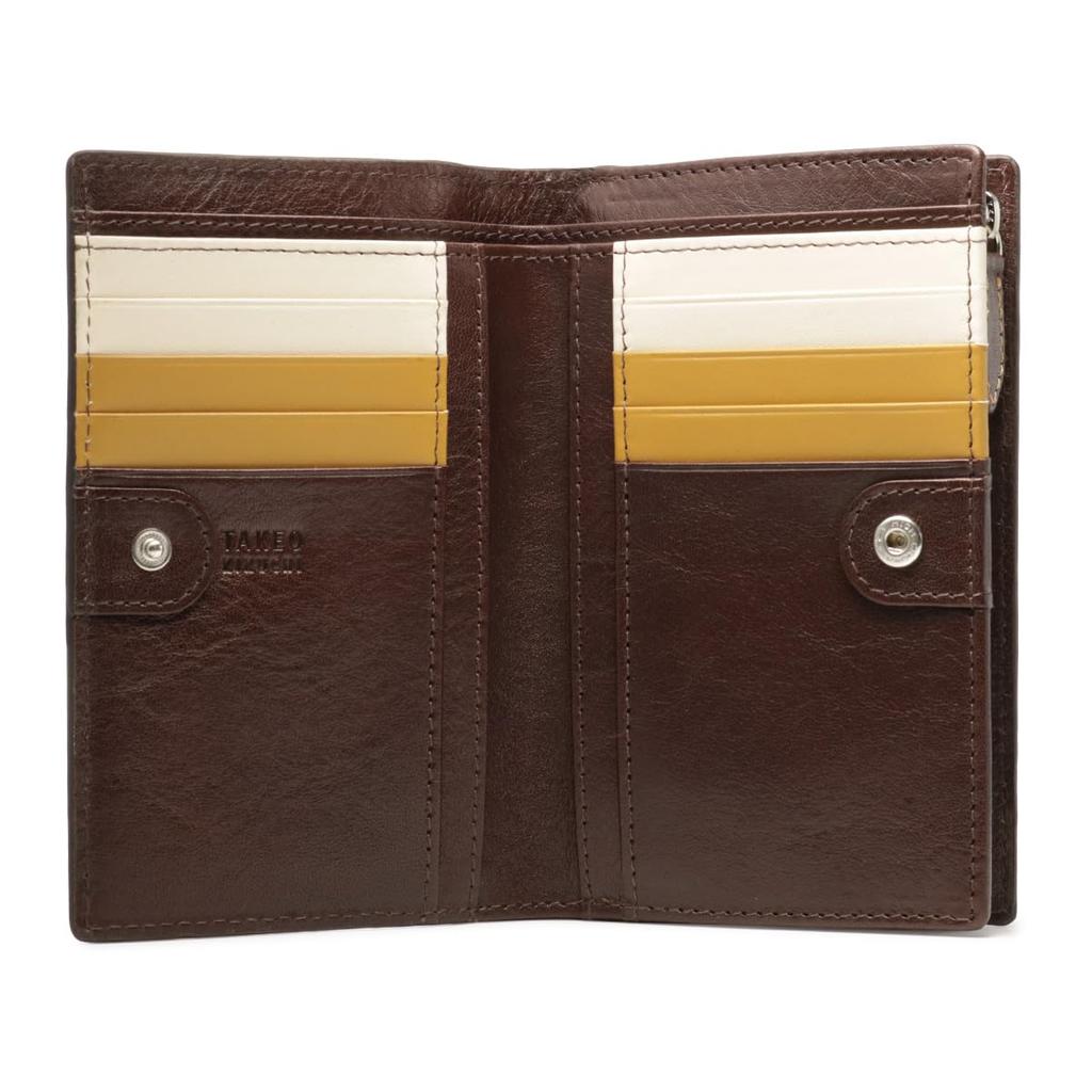 Middle Wallet Bifold Wallet Genuine Leather Our Limited Custom Model Tritoni Chocolate [Takeokikuchi] Men's TKW-00421 [12]