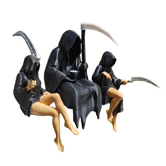Gothic Desktop Sculpture Handmade Art Ornaments Mysterious Fantasy Figure Halloween Theme Garden Shelf Decoration