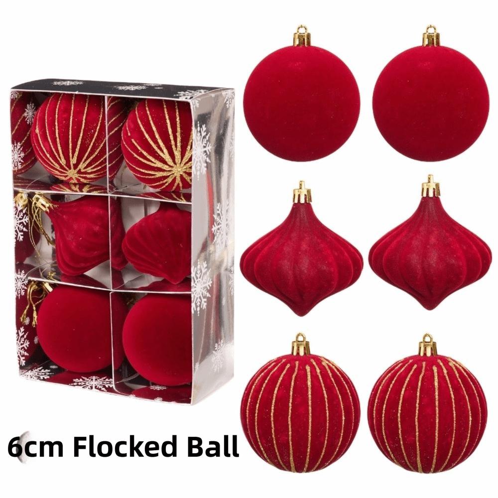 6Pcs/Box Plastic Christmas Hanging Balls DIY Christmas Hanging Ornament  Home Party