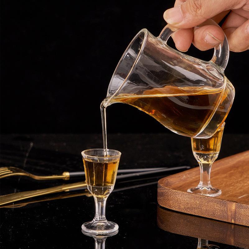 7pcs Wine Glass Set Small Cup Whiskey Transparent Drinkware Barware 10ml Shot Glass 100ml Flagon Glass Set with Gift 2025 New