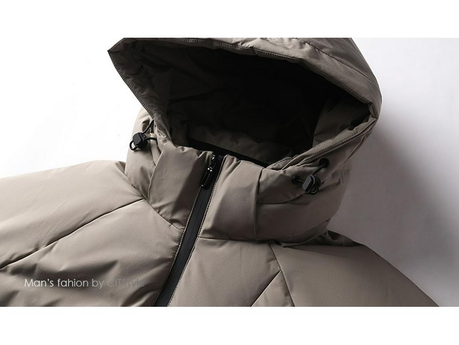 Men's Winter Hooded Down Jacket - Fashionable, Casual, Warm, Thick Windbreaker with White Duck Down Filling