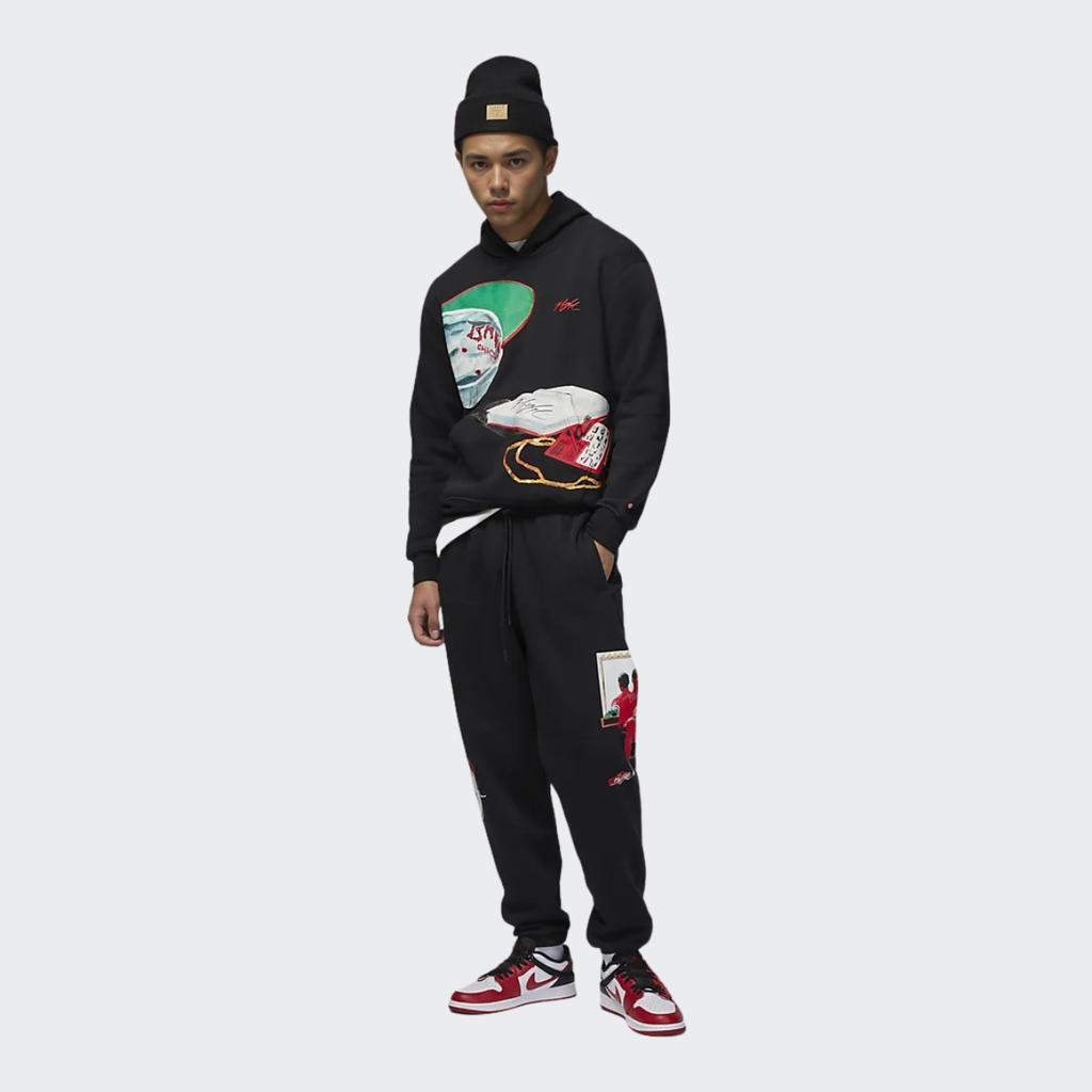 Jordan ×Jacob Rochester Artist Series Hoodie With Cap Print Pattern Men Tops Black DV1594-010