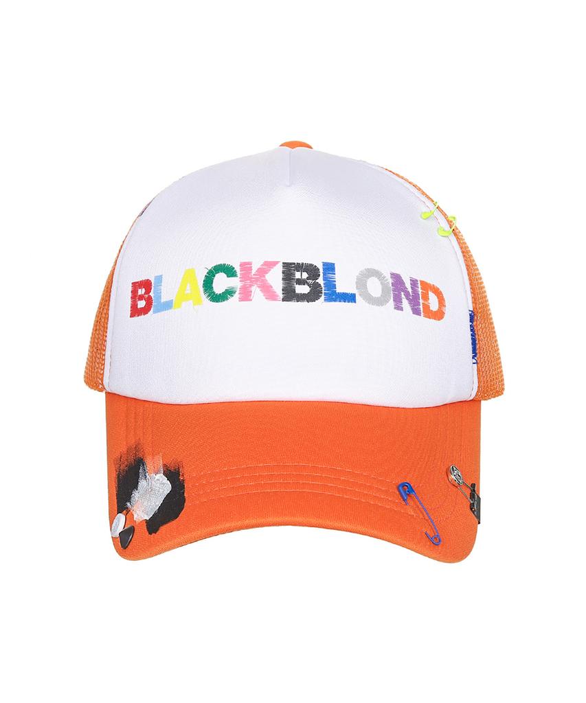 BLACKBLOND Vividi Uncover Colors Logo Trucker Mesh Cap (Orange)
