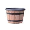 Retro Wood Plastic Flower Pot with Drainage Hole, 5, Single Planter