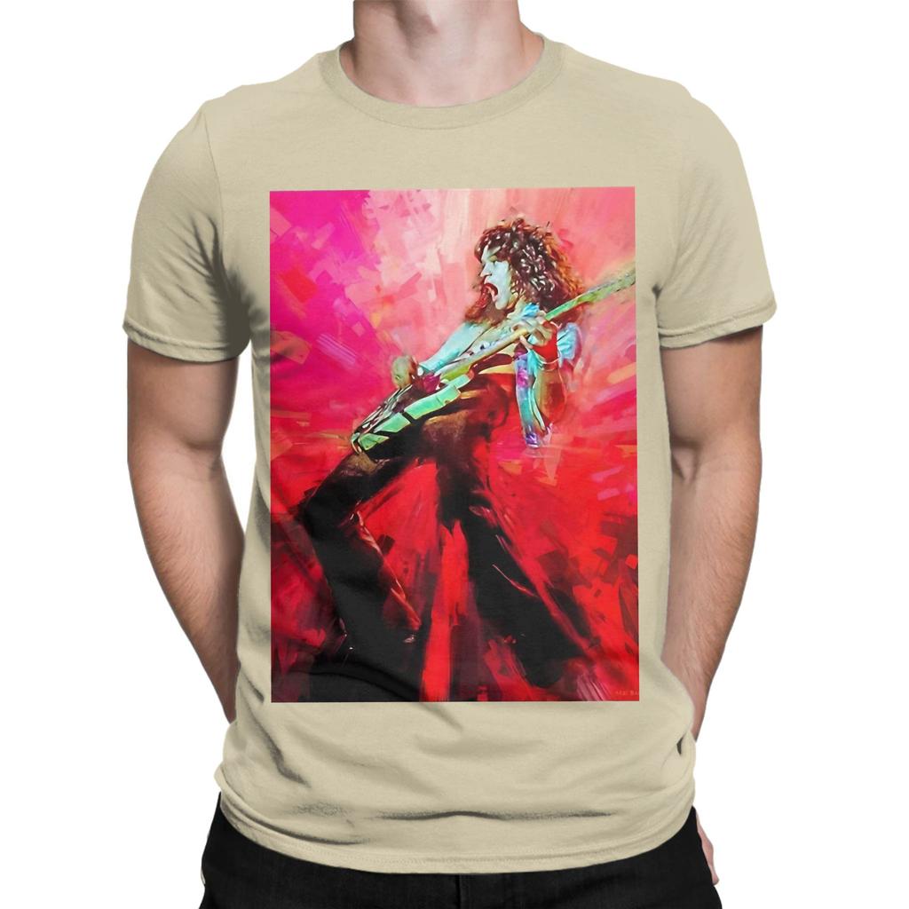 Eddie Van Halen On Fire Novelty 100 Cotton TShirt Van Halen Tees Tops For Unisex