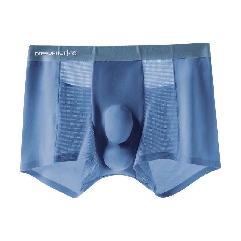 Diffornet Men's Breathable Seamless Boxer Briefs with Double-Compartment Design