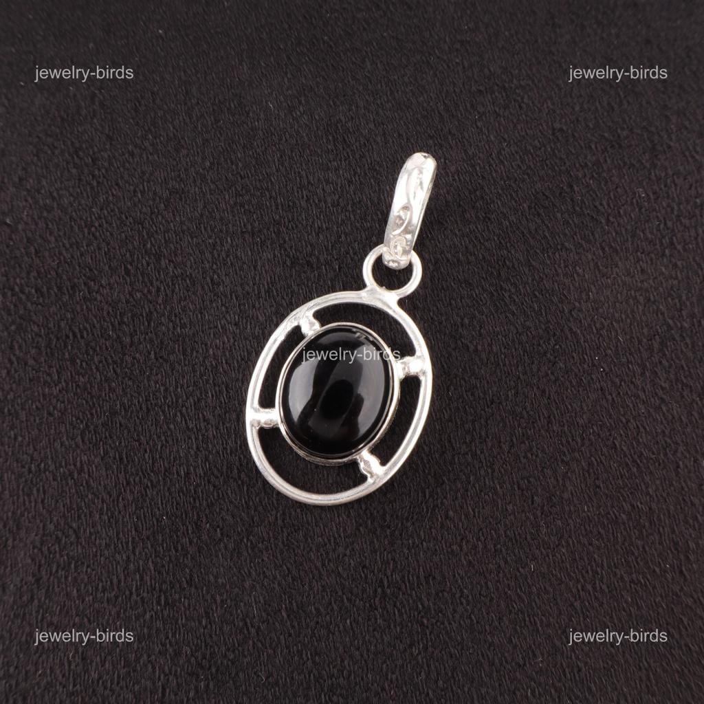 Oval Black Tourmaline Gemstone 925 Silver Daughter Gift New Handcrafted Pendant PP-6-25