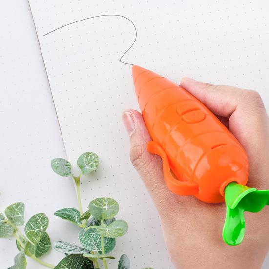 Carrot Shape Voice Recorder Pen with 60-Second Recording Cute Ballpoint for Students Teachers Funny Gift for Classroom Office