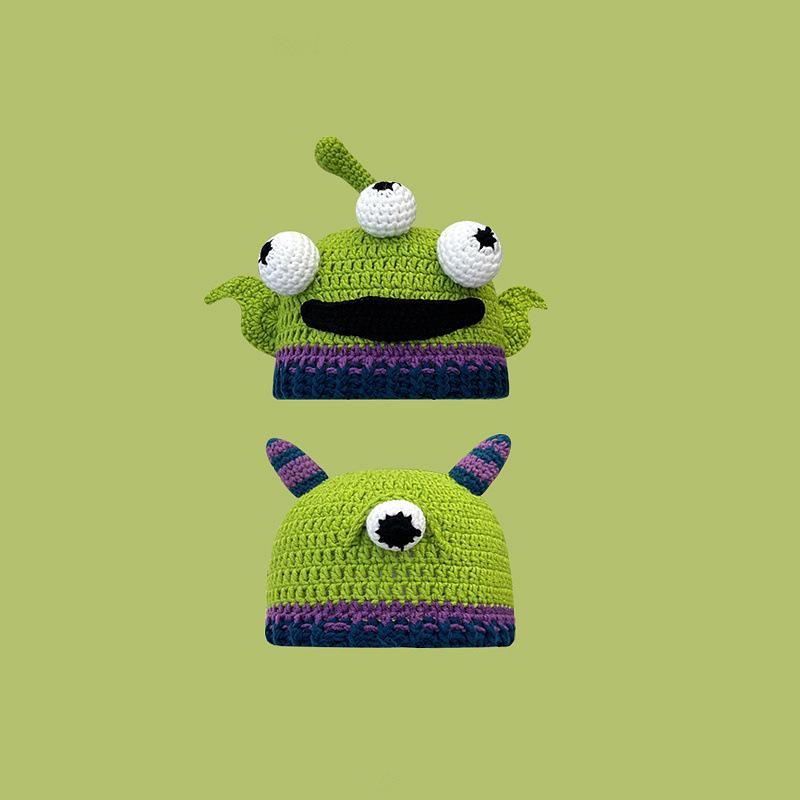 JYL TS DIY Shrek Knit Hat Unisex Winter Long Braid Green Beanie Hat Acrylic