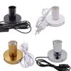 Aluminum Shell EU Plug Polished Metal Desktop Lamp Base Lamp Holder Light Socket Pendant Bulb Socket E27 Lamp Holder