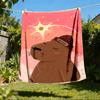 1pc Bear Hat Outdoor Soft Polyester Flannel Throw Blanket Versatile for All Seasons , Soft , Cozy , Warm All Season Quilted Throw ,