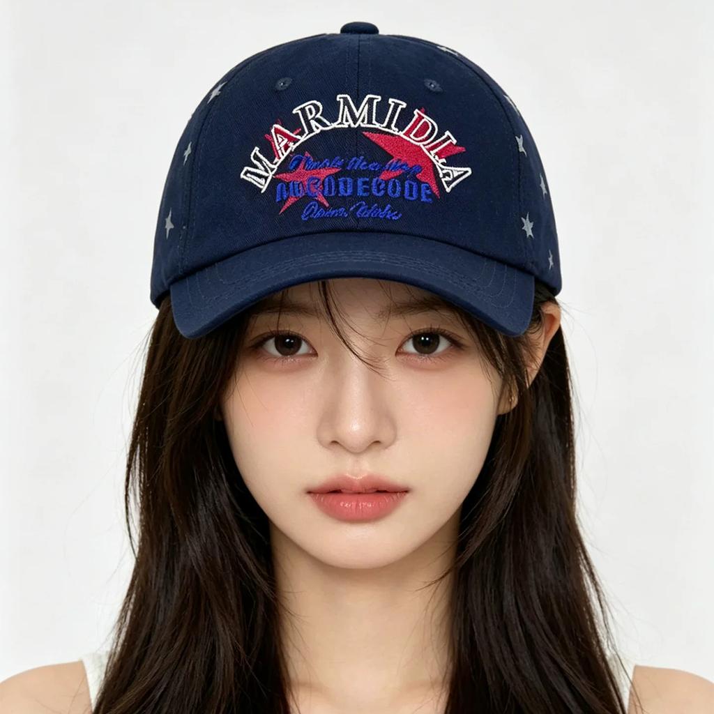 Preppy Style Koreanische Bestickte Buchstaben Baseballkappen Neue Herren Damen Sonnenschutz Persönlich Vielseitig Farbblock Mode Schirmmützen