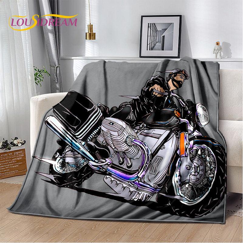3D Retro Vintage Motorcycle Soft Plush Blanket,Flannel Blanket Throw Blanket for Living Room Bedroom Cover Beds Sofa Picnic