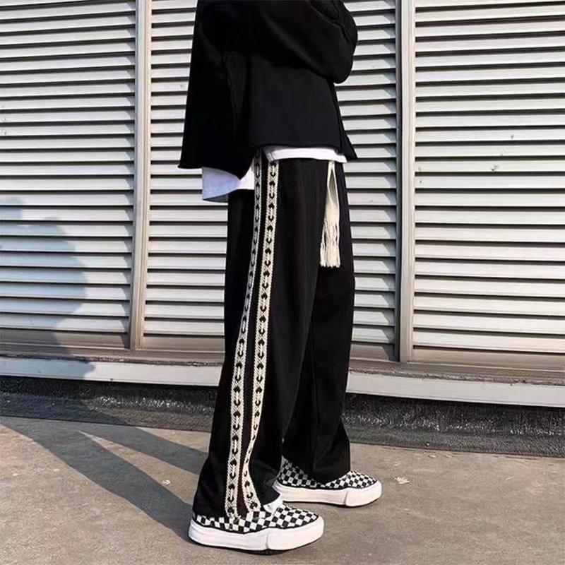 Dark Sweatpants Men's Trend Loose Sports and Leisure Guochao Hip-hop Straight Wide-leg Trousers