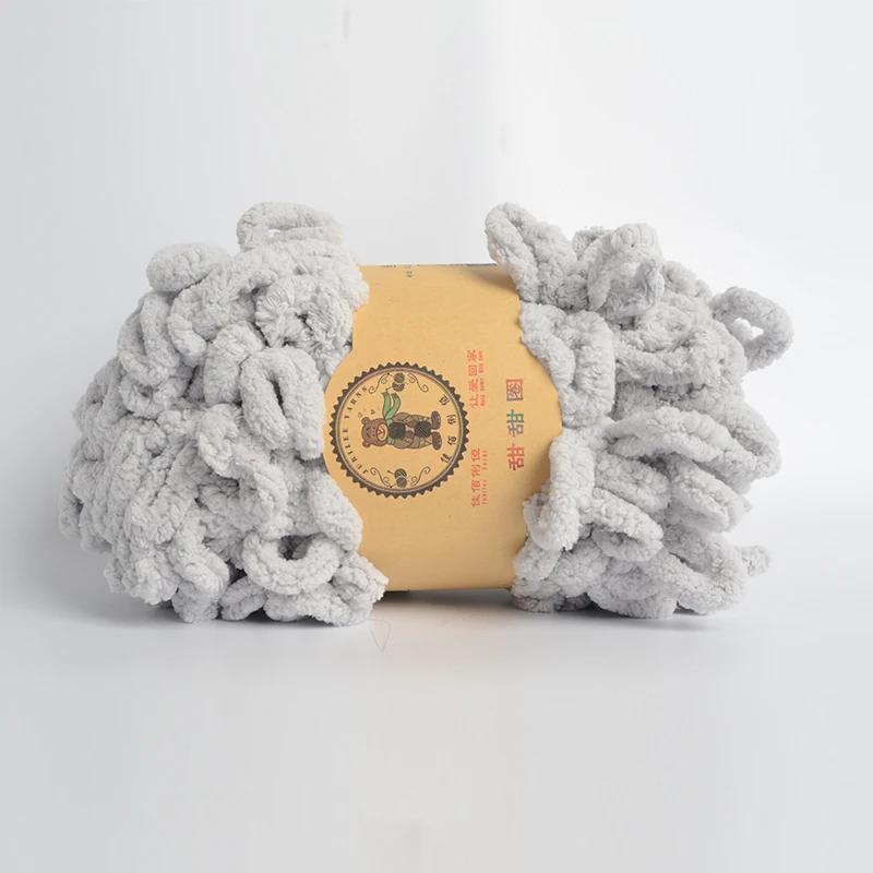 500g/Lot Hand Knitting Finger Loop Yarn Crochet Super Warm Puffy Circle Cotton Braided Rope Puffy Smart Polyester Sock Toy