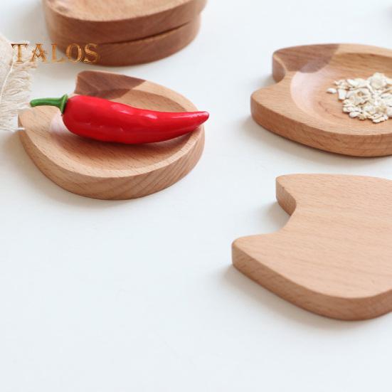 Seasoning Dish Decorative Food Grade Wooden Useful Cartoon Cat Shaped Dipping Bowl for Desktop